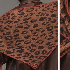 Leopard Print scarf Damson Madder